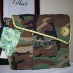 Recycled Army Shirt Diaper Bag -sold