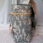 Recycled Army Shirt Diaper Bag..